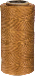 uxcell 150D 0.8mm Flat Waxed Thread 284 Yards Polyester Leather Sewing Waxed String Hand Stitching Cord for Leather Stitching Sewing Bookbinding DIY Craft Golden Yellow