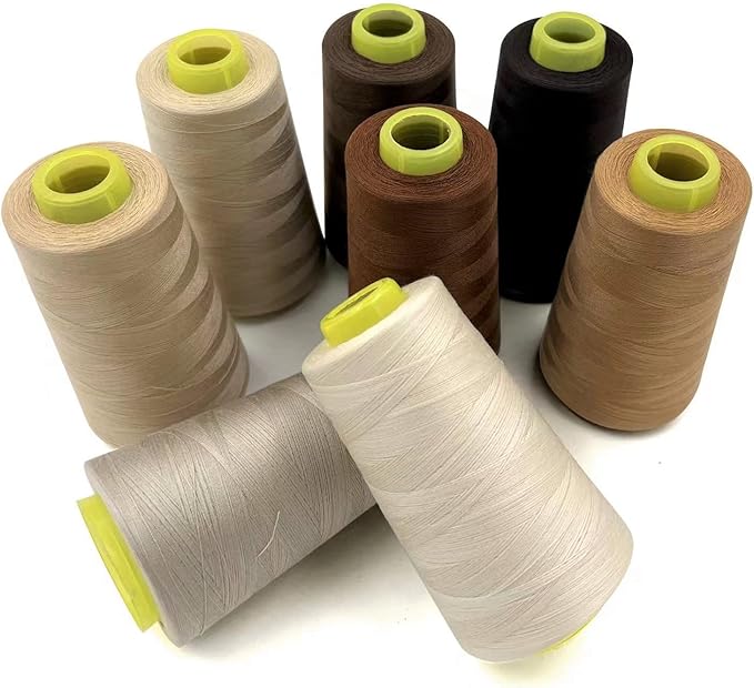 Tortoise 8 Cones of 3000 Yards Each Spool Thread for All Purpose Sewing, Serger, Overlock, Quilting, Machine - 100% Polyester - 40S/2