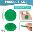 Coopay 500 Pieces Plastic Poker Chips, 1 Inch Bingo Chips Bulk Learning Counters Disks Poker Card Game, Counting Markers for Math Practice, Game Tokens and Teaching Rewards, 25 mm (Green)