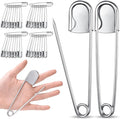 Juexica 40 Pcs 5 Inch Jumbo Stainless Steel Safety Pins Large Heavy Duty Huge Strong Laundry Pins for Upholstery Sewing Quilting Key Rings Craft Outdoor (Silver)