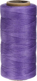 uxcell Leather Sewing Waxed Thread, 284 Yards / 260m 0.8mm 150D Flat Polyester All-Purpose Threads for Leather Crafts, Bookbinding, Purple