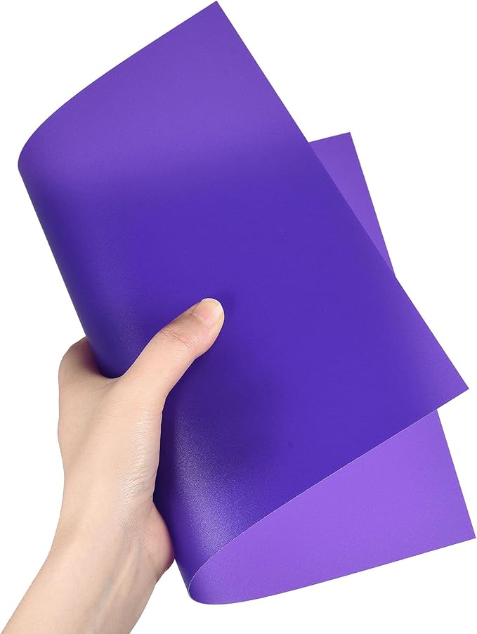 uxcell 4Pcs A4 Gel Light Lighting Filter Overlay Transparent Color Correction Plastic Vinyl PVC Sheets Photography Television Matte Purple,0.5mm