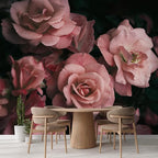 wall26 Removable Wall Sticker/Wall Mural Close Up Dark Rose Flower Blossoms Nature Wilderness Photography Decorative Botanical Relax/Calm Floral for Living Room, Bedroom, Office - 132x192 inches