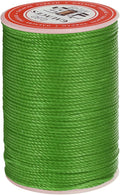 uxcell Round Leather Sewing Waxed Thread, 55m / 60 Yards Wax Polyester String, 0.8mm Waxed Stitching Cord for Leather Crafts, Bookbinding, Bracelets Braided, Light Green