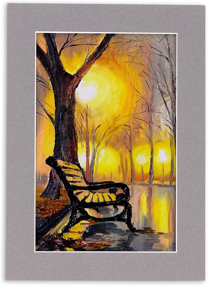 6x8 Mat for 8x10 Frame - Precut Mat Board Acid-Free Show Kit with Backing Board, and Clear Bags Charcoal 6x8 Photo Matte Made to Fit a 8x10 Picture Frame Matboard for Framing, Pack of 25 Mats