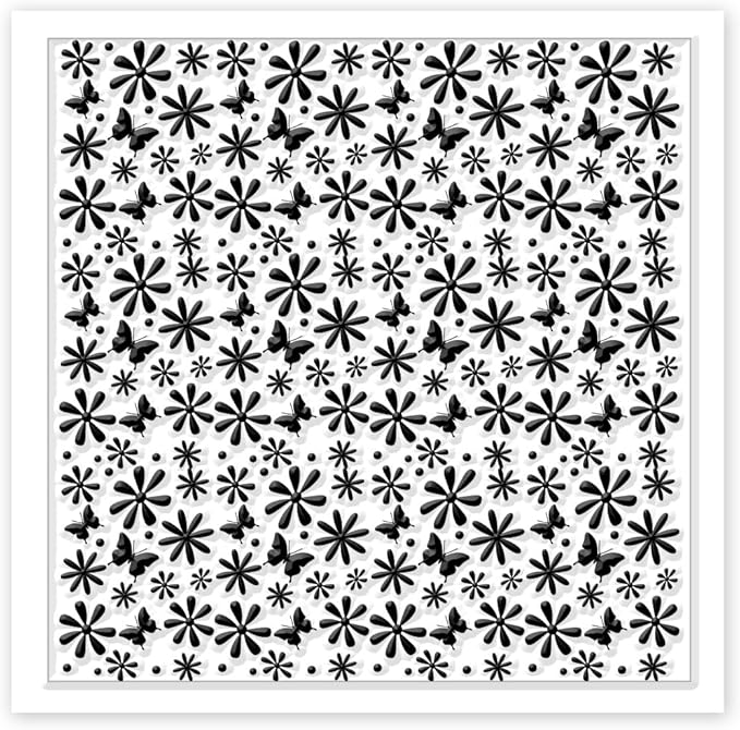 CHGCRAFT Daisy Polymer Clay Texture Sheets Butterfly Silicone Texture Stamp Clay Texture Mat Flower Modeling Pattern Pad Texture Sheets for Polymer Clay Jewelry and Clay Earrings Tools