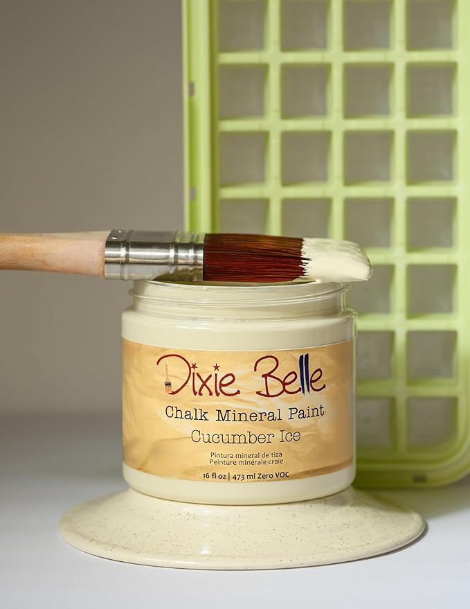 Dixie Belle Paint Company Chalk Finish Furniture Paint - Cucumber Ice (1 Gallon - 128oz) - Matte Subtle Green Chic Chalk Mineral DIY Furniture Paint