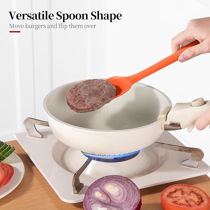 Heat Resistant Silicone Spatula Set of 4, Luxiwise 600ºF High Temp Baking Scraper Cooking Utensils Non-Stick BPA-Free for Seamless Mixing, Folding, Scraping with Rubber Kitchen Essentials (Multi-4)