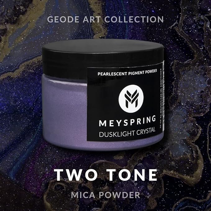 MEYSPRING Dusklight Crystal - Two Tone Violet Mica Powder for Epoxy Resin - Color Shifting Pigment - Purple Resin Dye - Skin-Safe and Cosmetic Grade