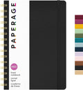 PAPERAGE Lined Spiral Journal Notebook, (Black), 160 Pages, Hardcover Journal for Women & Men, Medium 5.5 in x 8 in - 100 GSM, Thick Paper, Spiral Notebook for Work, School & Journaling