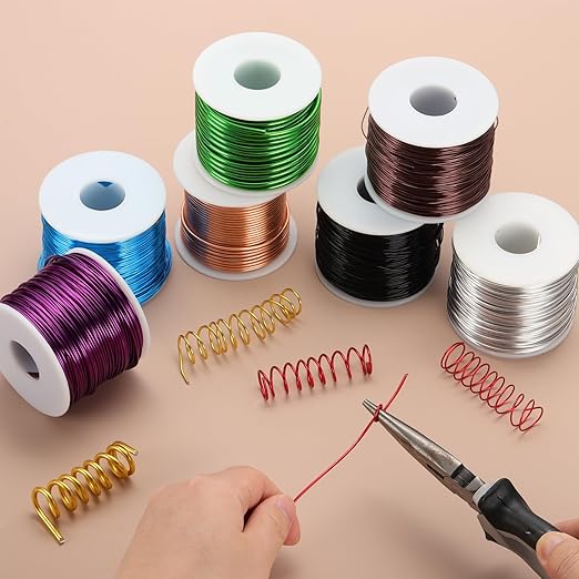 MECCANIXITY 15 Gauge Anodized Aluminum Craft Wire Bendable Bonsai Training Wire 223 Feet 1.5mm for Sculpting Crafts Wreath Floral Beading Jewelry Making, Copper Tone