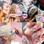 Allstarry 12 Colors Chunky Glitter Holographic Craft Glitter Cosmetic Nail Art Sequins Mixed Fine Glitter Flakes for Nails Art Decoration Hair Eyes Face Body, Resin Tumblers, Epoxy, Slime