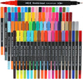 80 Colors Dual Tip Brush Pens, Fine Felt Tip and Brush Tips Colored Pens for Adults and Kids, Coloring Markers for Coloring Book Bullet Journaling Note Taking Hand Lettering