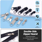 Glarks 85pcs #3#5#8 Zipper Repair Kits Includes 39pcs Metal Zipper 30pcs U Shape Top Stops 15pcs Bottom Stoppers with 1pcs Sharp-Nosed Pliers, Zipper Sliders Zipper Pull Replacement Zip Fixer Part