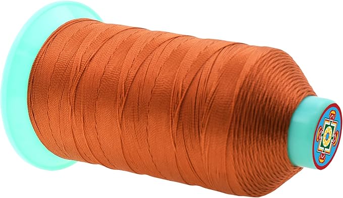 Mandala Crafts Bonded Nylon Thread Burnt Orange Heavy Duty Sewing Threads - 800 YDs Size 207 630D T210 Tex 210 Thread for Leather Jeans Weaving Outdoor Marine Upholstery Threads