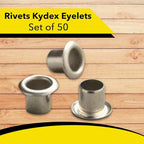 Kydex Rivets Eyelets, 8-8 1/4" Multicolored Grommet Eyelets for Tactical Holster Making, Knife Sheath Crafting, Fasteners for Custom DIY Kydex Projects (Set of 50)