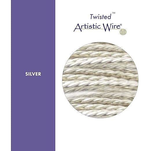 Artistic Wire, 18 Gauge / 1.0 mm Silver Plated Tarnish Resistant Colored Copper Craft Wire, Round Twist, Tarnish Resistant Silver, 2 yd / 1.82 m