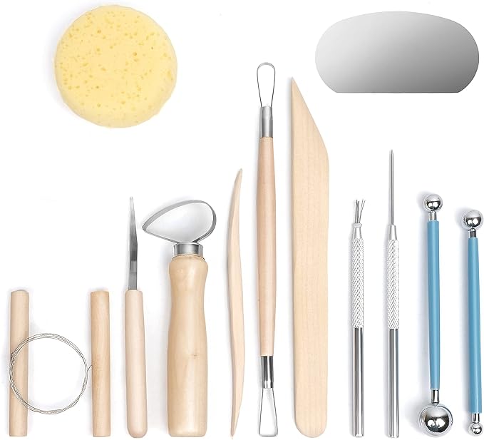 Nozomy Clay Tools,12PCS Pottery Clay Sculpting Tool Set