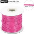 MECCANIXITY Waxed Cord 1mm Waxed Thread 87 Yard Wax String Leather Cord for Bracelet Making, Necklaces, Beading, Jewelry Making and DIY Crafts(Dark Pink)