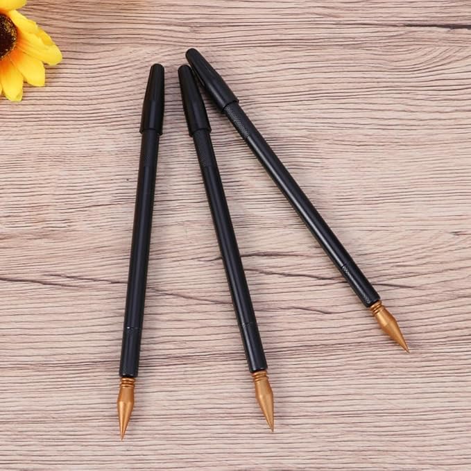 EXCEART Scratch Brush 10 Pcs Set Black Plastic Scratch Painting Pens for Art Drawing and DIY Creative Project Scratchboard Tools