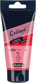 Schmincke - College Linol, artists' lino printing inks, red in 75 ml tube, 39300013, low-odour water-based lino printing ink, lightfast, even print