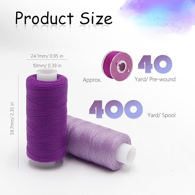 72Pcs Sewing Thread kit, 36 Assorted Colors Machine Threads with Spools, 36 Same Color Prewound Bobbins Threads Set, Polyester Thread for Hand and Sewing Machine