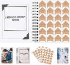 GOONAVI 15 Sheets 360 PCS Cowhide Photo Corners Notebook, Self-Adhesive Corners for DIY Album Journal, Corner Stickers for Trip Memory Book