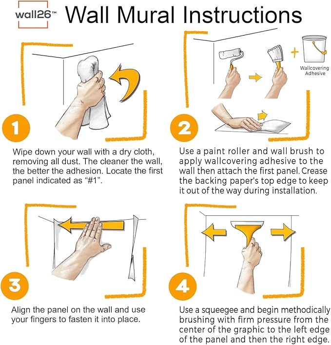 wall26 Wall Sticker/Wall Mural Peering into a Vibrantly Colored Space, Not Peel and Stick, Non-Woven Wallpaper Decorative for Bedroom, Living Room, Office - 108x168 inches
