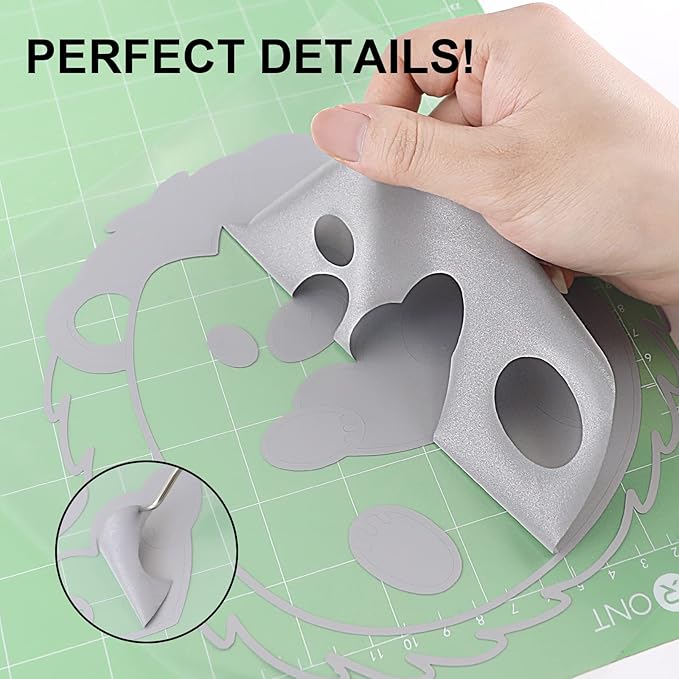 HTVRONT Reflective HTV Vinyl Roll - 12" x 8ft Reflective Heat Transfer Vinyl for T Shirts, Reflective Iron on Vinyl Compatible with Cricut Cutting Machine (Light Gray)