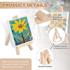 MECCANIXITY Mini Wood Display Easels, 4.9"x2.8"A-Frame Painting Tabletop Easels Holder Stand for Artists Beginners Displaying Small Canvases Art Photos Business Cards(Pack of 12, Wood Color)