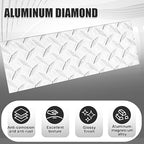 4pcs Diamond Plate Sheet Metal Heavy Duty Tread Aluminum Sheet Diamond Tread Plate for Wall Covering, Cargo Trailer, RV and More (6'' X 12'' X 0.08'',Silver)