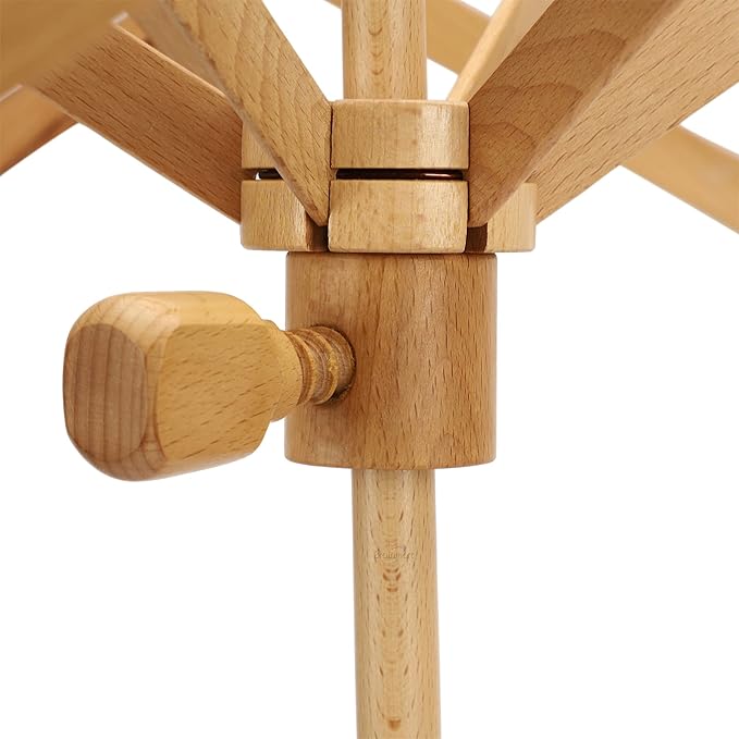 Brainmart Wooden Yarn Swift Umbrella Swift Yarn Winder Knitting Crocheting X-Large Heavy Duty Natural Beach Wood Handmade Swift, Holds up to a 6' Circumference Skein