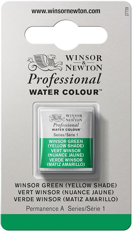 Winsor & Newton Professional Watercolor, Half Pan, Winsor Green Yellow Shade