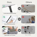 AGM Portable White Board Dry Erase Notebook, 12" x 9" Double Sided Folding Whiteboards with 3 Pens, Small Travel Dry Erase Board Skin-Friendly Material for Study, Meeting, Planning, Grey