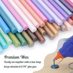 Pale Blue Sealing Wax Sticks, WASOHLING 20Pcs Glue Gun Wax Seal Sticks for Wax Seal Stamp, Light Blue Wax Seals for Christmas Wedding Invitation Envelope Letter Seals, Craft Adhesive (Mini Size)