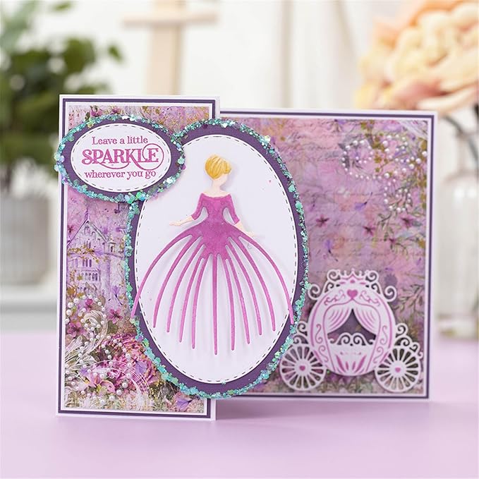 Cutting Dies Metal Stencils Scrapbooking Tools DIY Embossing Template for Paper Card Making Album Arts Crafts Supplies (Fairy carriage-8x6.8cm)