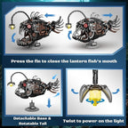 Mechanical Angler Fish Building Block Set - STEM Toys for Boys & Girls 8-14+, Deep Sea Ocean Creature Kit, Home/Office Decor with Light, Great Gift for Kids & Adults(1038+Pieces)