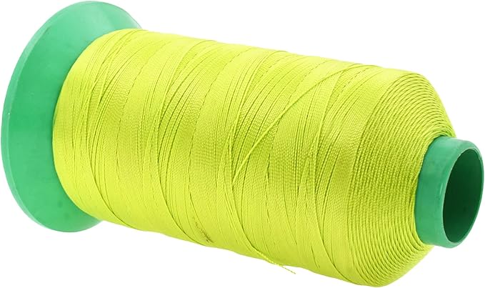 Mandala Crafts Bonded Nylon Thread - Lime Green Heavy Duty Sewing Threads - 1250 YDs Size 138 420D T135 Tex 135 for Leather, Jeans, Weaving, Outdoor, Marine, Upholstery