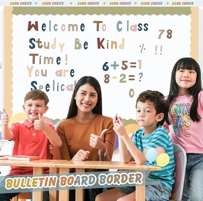 221 Pcs Classroom Bulletin Board Letters Colorful Alphabet Cutouts Number and Punctuation Symbol Combo Letter Cutouts for Spring Summer Wall Chalkboard Poster Board Decor(Advanced Boho)