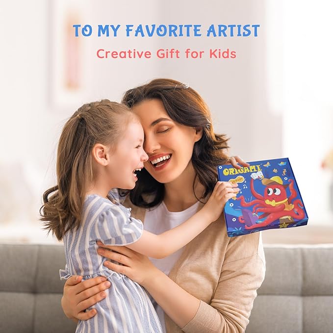 Origami Kit for Kids Ages 5-16, 108 Sheets with 54 Patterns & Instruction Book | Origami Paper Kit for Beginners & Advanced | Arts & Crafts Toys for Girls & Boys Ages 8-12 | Birthday & Christmas Gifts