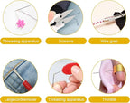 31 PCS Sewing Thimble Kit, Thimbles for Metal Finger Protectors, Thimbles for Hand, Seam Rippers for Sewings, Needle Threaders, Sewing Scissors, Sewings Patchwork Ruler