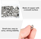 MECCANIXITY 40 Pcs Metal Locking Pin Backs, Locking Pin Keepers Clasp 9mm(H) with 4 Wrench Replacement in Storage Case for Badge, Brooch, Silver Tone