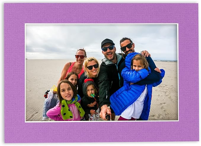 6x8 Mat for 8x10 Frame - Precut Mat Board Acid-Free Dark Purple 6x8 Photo Matte Made to Fit a 8x10 Picture Frame, Premium Matboard for Family Photos, Show Kits, Art, Picture Framing, Pack of 1 Mat