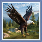 DMCVIVR Stamped Cross Stitch Kits for Adults Beginners Embroidery Kits 11CT Needlepoint Kits Cross Stitch Patterns Embroidery Patterns&The Eagle expanded its Wings 18x18 inch