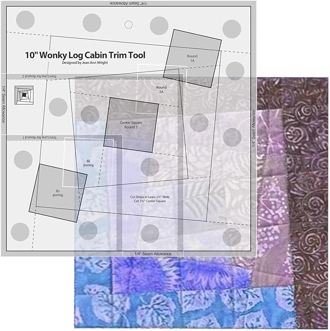 Quilting Ruler, Multi-Purpose Sewing Templates, Motion Sewing Templates, Quilt Templates Acrylic Log Cabin Trim Tool for Cutting Patterns, Sewing Accessories