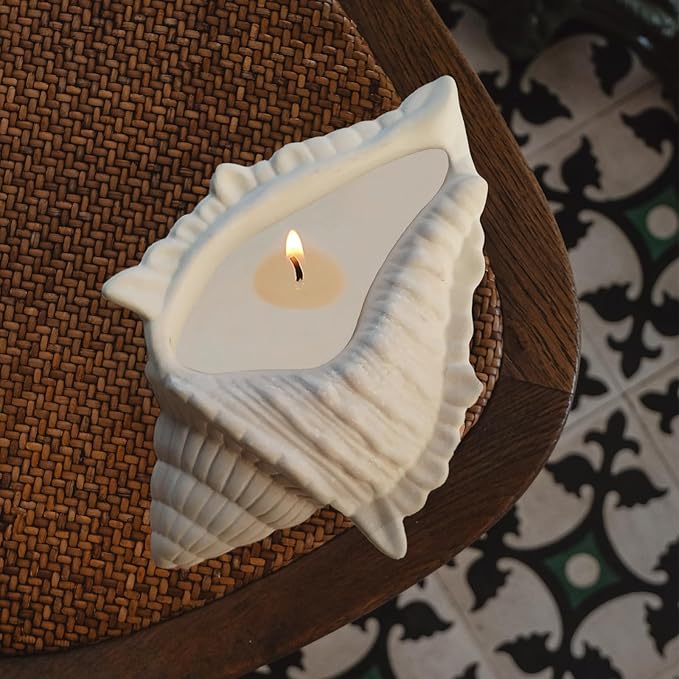 Wehous Large Conch Silicone Mold Unique Conch Shaped Tray Resin Concrete Mold 3D Candle Vessels Trinket Holder Container Epoxy Mold Marine Shell Storage Tray Casting Clay Craft Mould DIY Home Decor