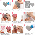 BAOFALI 9 Pcs Heart Cut Stamping Foam Grey Moldable Foam Stamps Plastic Dry Foam Stamp Pad Cut and Dry Foam Stamping Foam Block for Sculpture, Modeling, DIY Arts and Handicrafts Projects