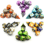 SmartDealsPro Double-Colors Polyhedral Dice Sets with Pouches for D&D DND RPG MTG Dungeon and Dragons Table Board Roll Playing Games D4 D6 D8 D10 D% D12 D20 (6-Color Sets)