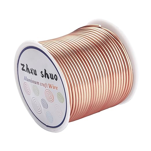 12 Gauge(2mm) Aluminum Wire 35 Yards Anodized Metal Wire for Bonsai Armature Crafting Sculpting Jewelry Craft Making Beading Floral (Copper, 12 Gauge)