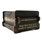 Dice Box - BLACK - 6x4x3 Also holds jewelry and great for desks and desk top items (The White Dragon)